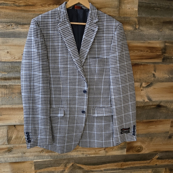 NWT Men's Houndstooth Blazer 44L - Picture 1 of 10